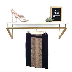 Adrienne Vittadini Cheetah Panel Pencil Skirt